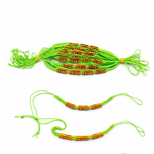 20803 {Pack of 12} Handmade Adjustable FRIEND Friendship Bracelet | Unisex Wrist Band | Gift for Best Friend {Multicolor}