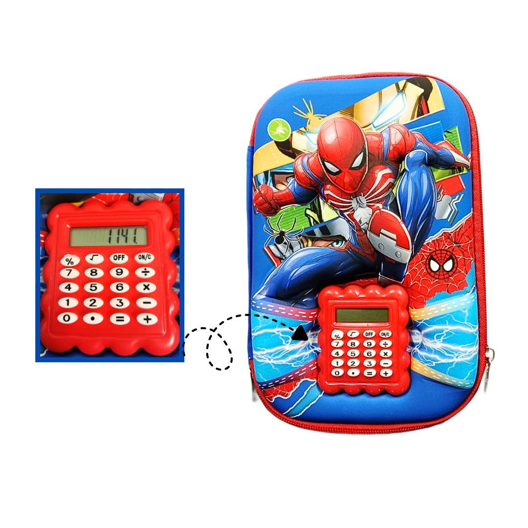 20434 Calculator Pencil Case - Stylish & Spiderman  Pencil Pouch