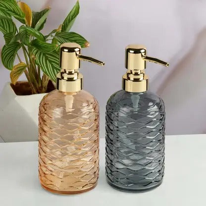 11135 Clear Glass Soap Dispenser, Liquid Hand Soap Dispenser Bottle with Pump for Bathroom, Wash Basin, Handwash Liquid Bottle {Multicolour}