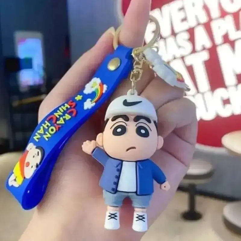 20393 Cute Anime Shinchan 3D Keychain with Premium Cartoon Strap Keyring for Kids & Teens random