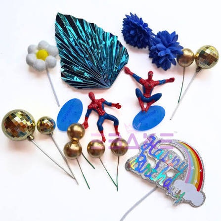 20880 Premium Mermaid Birthday Cake Topper Decoration Set | Happy Birthday Topper, Decorative Balls & Flowers | Cake Decoration Kit for Girls Birthday Party {Random Caracter}