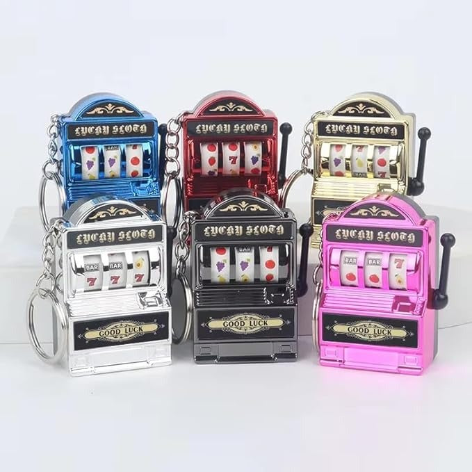20749 Casino Lucky Slots Jackpot Machine Keychain Mini Toy, Fun Gift for Kids
