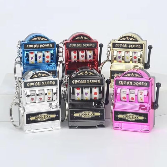 20749 Casino Lucky Slots Jackpot Machine Keychain Mini Toy, Fun Gift for Kids