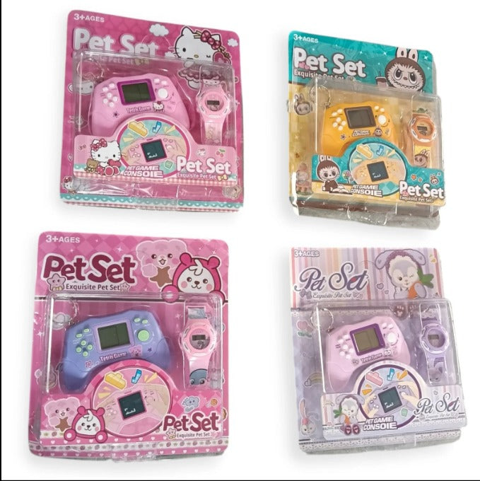 20095 Retro Video Game Keychain with Watch for Boys and Girls {Random Color}