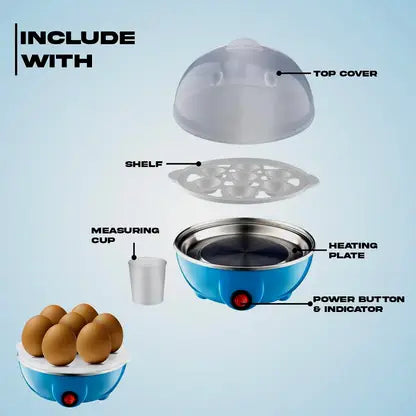 10358 Plastic Multifunction Electric Egg Boiler Cooker and Steamer Automatic Off Egg Boiler Cooker Machine Ideal for Kitchen