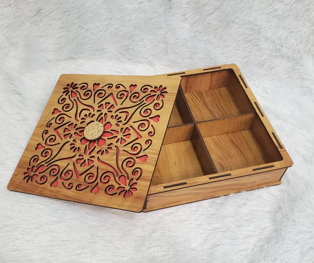 1700 7 Inch Wooden Dry Fruit Box, Box Capacity: 500 gms