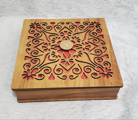 1700 7 Inch Wooden Dry Fruit Box, Box Capacity: 500 gms