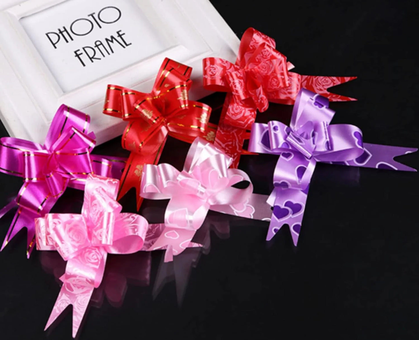 3063 (10 pkt) 100pcs Wrapping Bows, Pull Ribbon 30mm