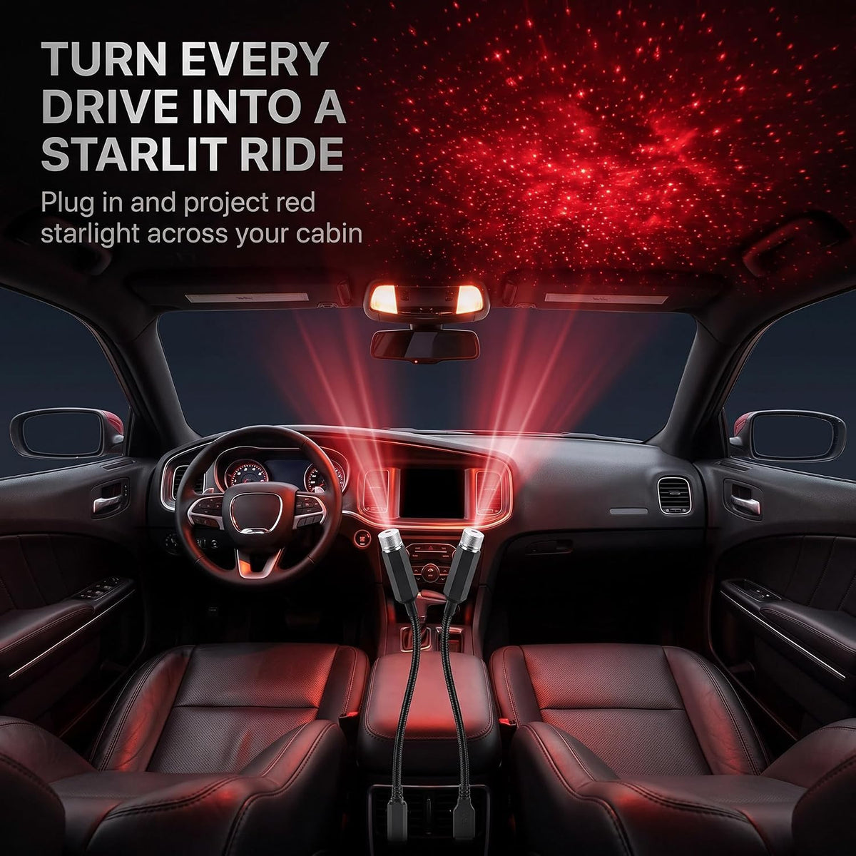 21311 Mini Led Projection Lamp Star Night, USB Car Roof Projector Night Light, Mini Led Projection Lamp Star Night(Red Light)