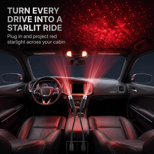 21311 Mini Led Projection Lamp Star Night, USB Car Roof Projector Night Light, Mini Led Projection Lamp Star Night(Red Light)