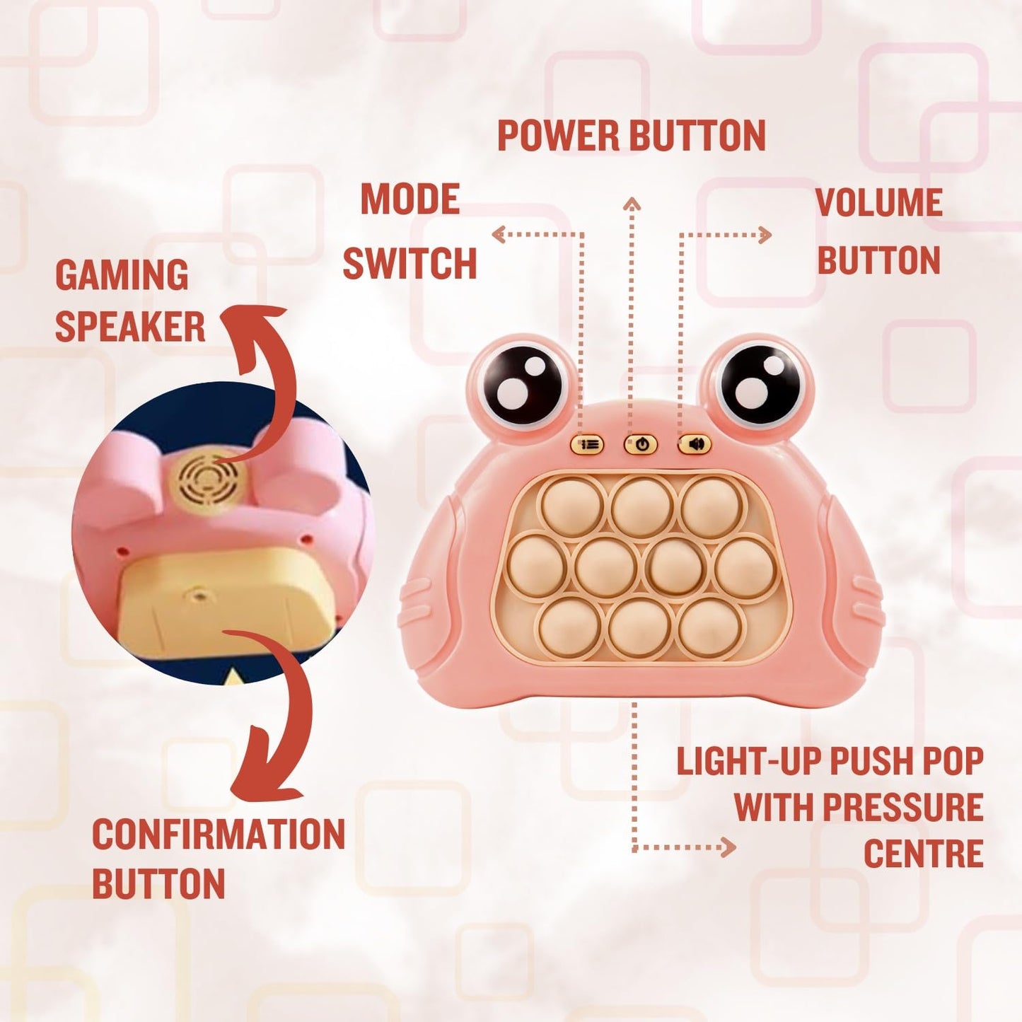 21142 Pop Fidget Toys Handheld Game for Teens Push Bubble Light up Puzzle Game Machine Best Gifts for Kids Multicolor21