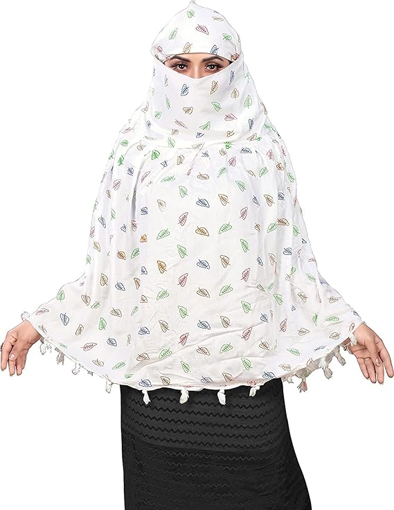 20371 White Scarf for Women & Girls Random Design