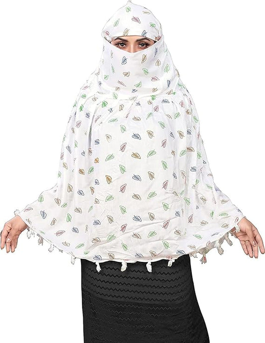 20371 White Scarf for Women & Girls Random Design
