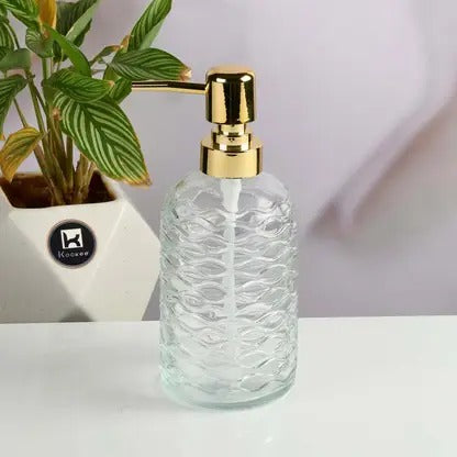 11135 Clear Glass Soap Dispenser, Liquid Hand Soap Dispenser Bottle with Pump for Bathroom, Wash Basin, Handwash Liquid Bottle {Multicolour}