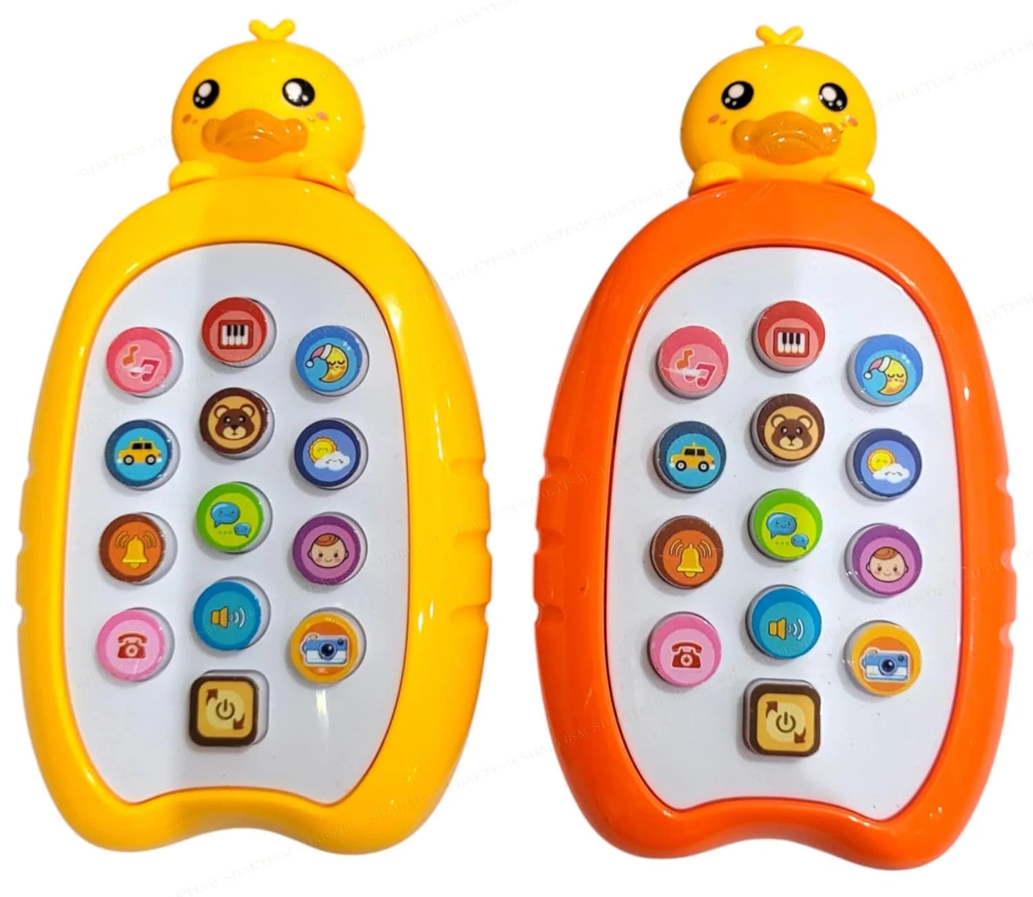 11175 Animal Musical Phone Toy with Light-Up Keys, Sound Effects, Children’s Songs, Educational Learning Toy for Kids 1Pc {Duck – Random Colour}