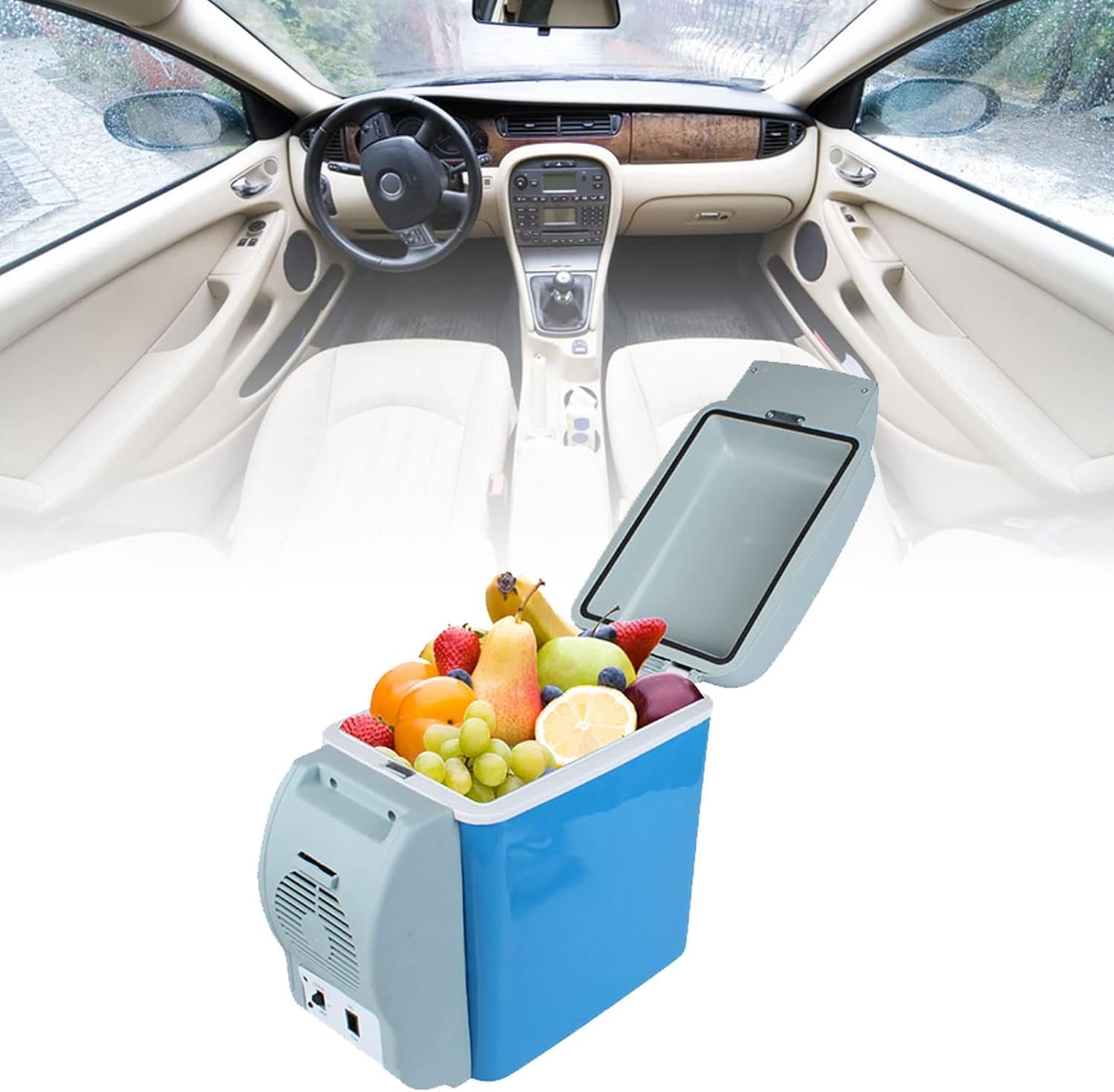 20585 Mini Refrigerator Compact and portable, with 7.5 liters capacity, food grade, with low noise and thick inner lining, suitable for use in the car.