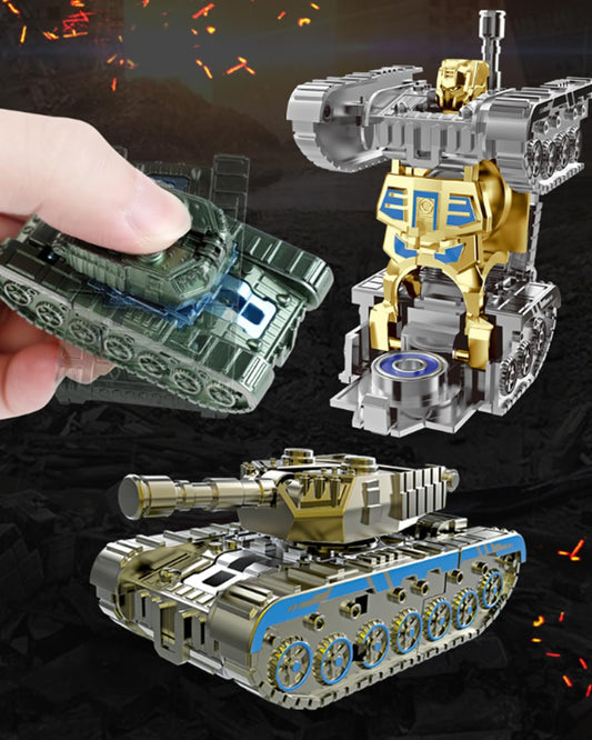 20822 Juguete Giratorio Transformable Barato, Trompo Antiestres para Adultos y Ninos, 3 in 1, Juguetes Robot Tanque Deformable
