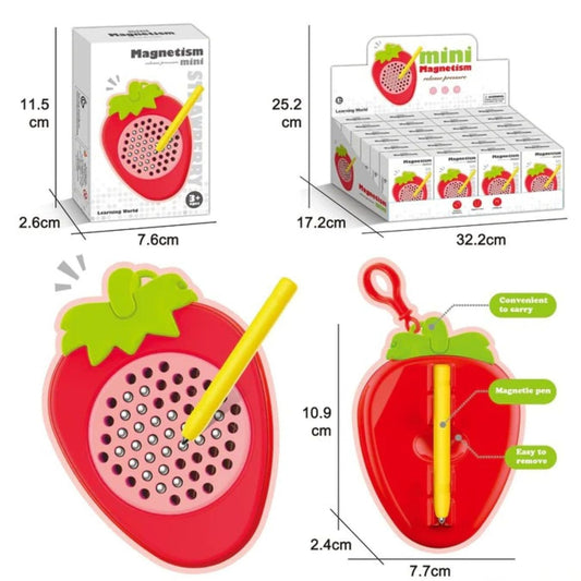 10490 Cuddles Fruit Shape Magnetic Dot Board for Kids | Compact Travel-Friendly Magnet Board with Stylus