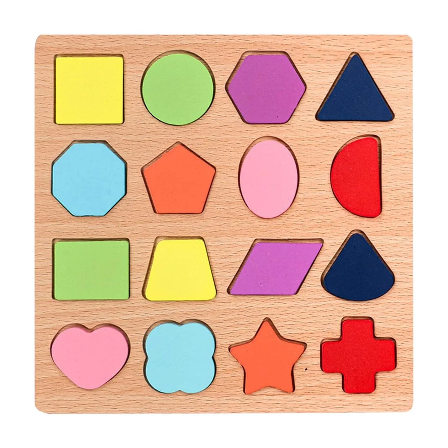 4123 Number and Shape Puzzles and Geometric Wooden Foam Educational Toys