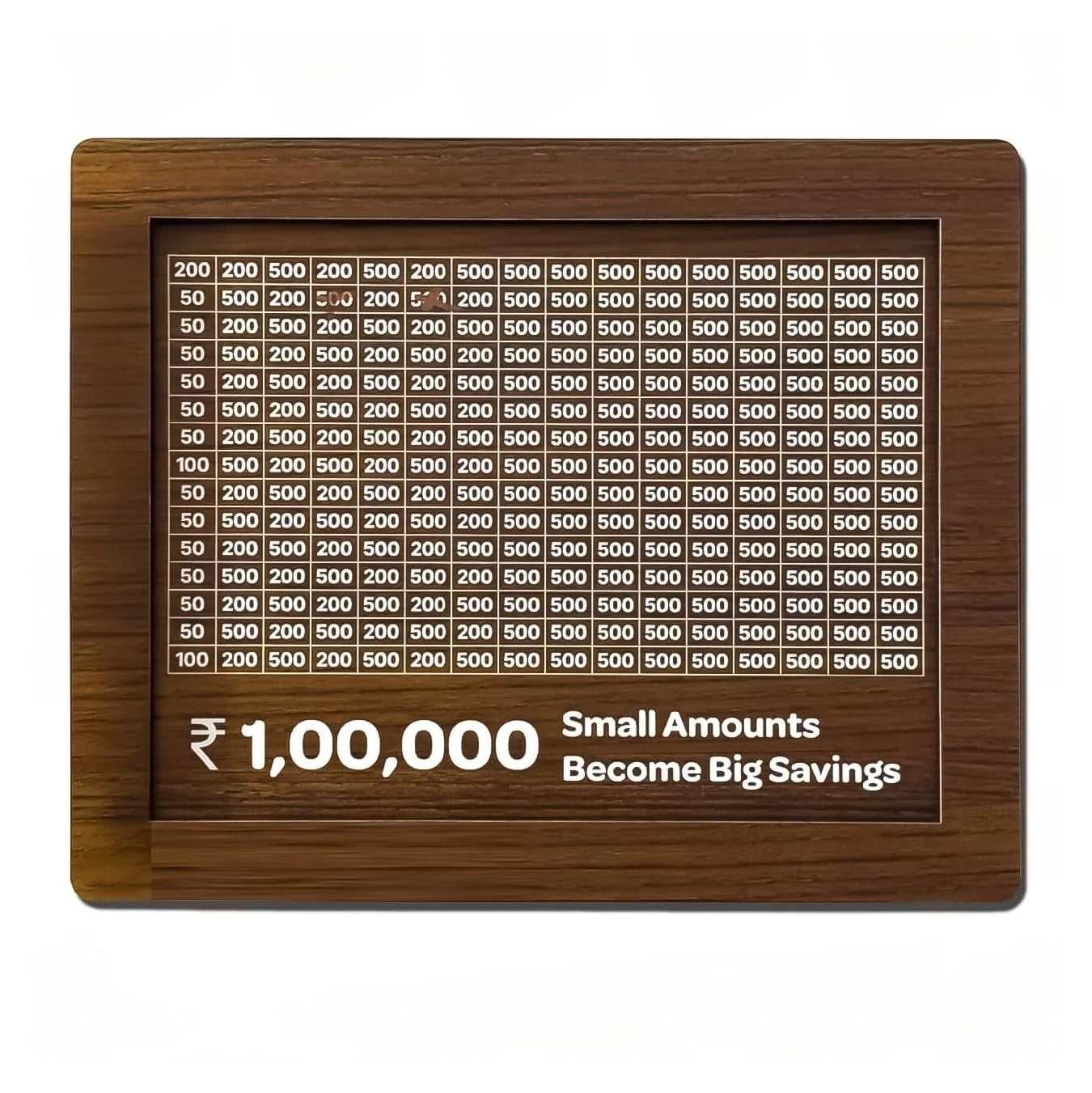 20135 Money Box with Carved Design, Wooden Piggy Bank, Kids Coin Box, 100000 Money Saver, Wooden Coin Bank