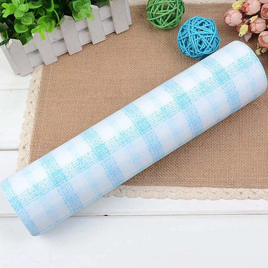 8034 Gingham Pattern Non-adhesive Shelf Liner Paper Roll for Kitchen Bathroom Cabinets Drawer Shelves Refrigerator Closets Random Design
