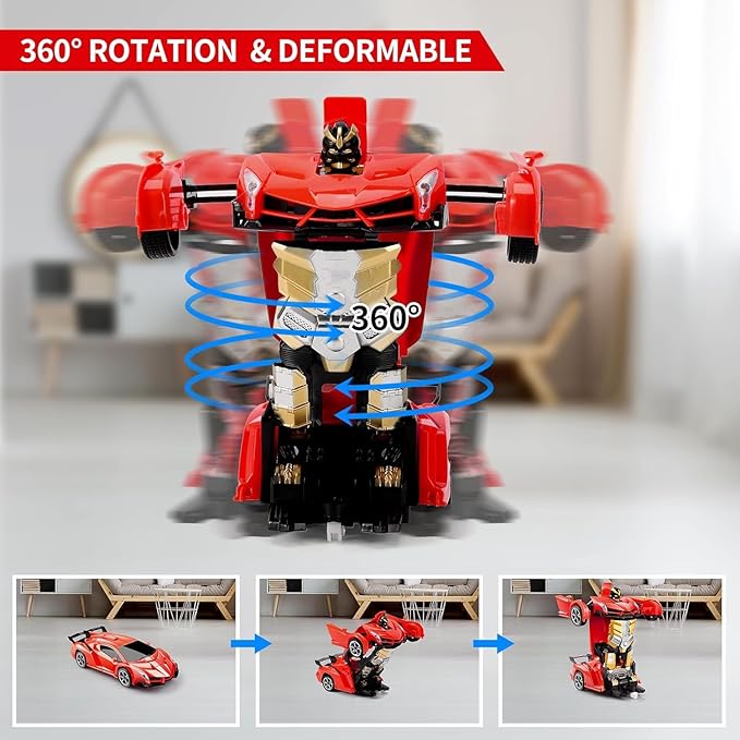 27-1 KX SUPER TOY Transform Remote Control Car 2-in-1 Convertible Robot Car – One Click Deformation RC Car for Kids Boy with Rechargeable Battery toy for Birthday & returner Gift