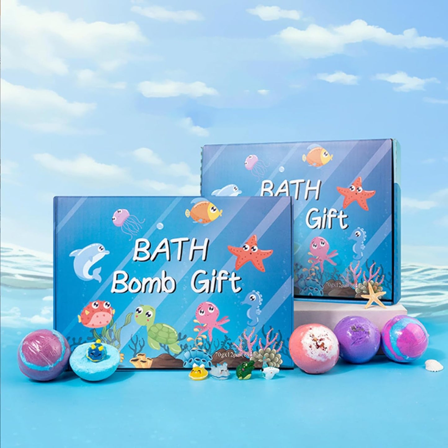 AB-168-A Bubble Treasure Bath Bombs, Splashy Surprises Bath Bombs,  Kids Bath Bombs with Surprise Spring Toys Inside