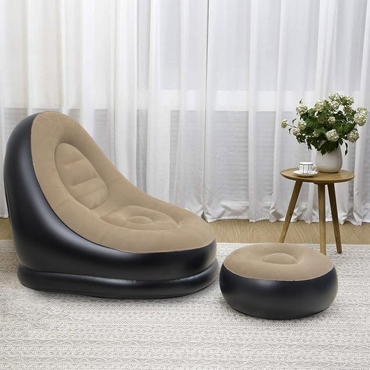 20476 Inflatable Lounge Chair for Adults, Foldable Air Couch Sofa with Push Pump, Inflatable Lazy Sofa for Gaming Bedroom Indoor Outdoor Size=55Cm*55Cm*29CM