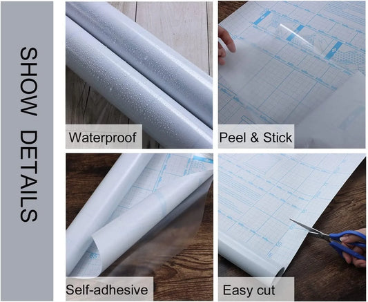 10327 Kitchen Anti-Oil & High-Temperature Resistance Transparent Tile Sticker, Kitchen Backsplash Clear Wall Protector, Splash Protection Moisture Proof Self Adhesive (60 x 200 cm)