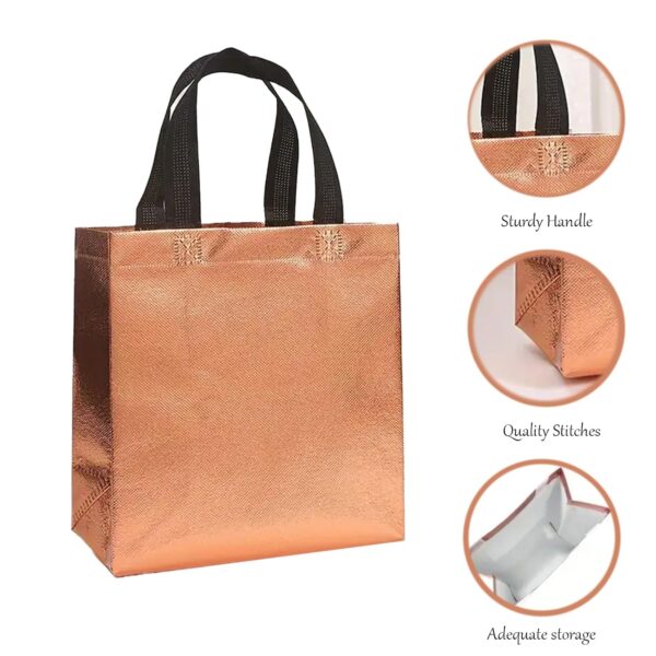 11103 Metallic Laminated Non-Woven Reusable Gift Bags for Shopping, Wedding and Packing | Glossy Return gift Bags {Size=26*22*10 Cm)}