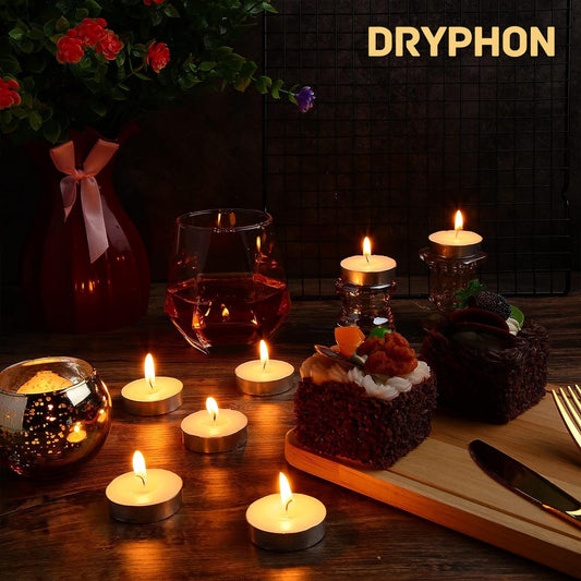 21353 Pure Source India Smokeless Unscented White Tea Light Candles (Set of 50)
