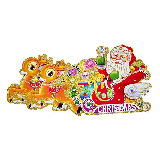 8070 – 3d Merry Christmas Glitter Santa 30 cm