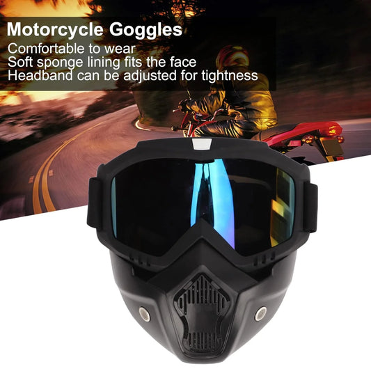 2879 Bike Mask Anti Scratch UV Protective Face & Eyewear Windproof Dirt Shield With Soft Foam Padded Detachable Mouth Filter For cycling Bike Off Road Racing Ride Unisex