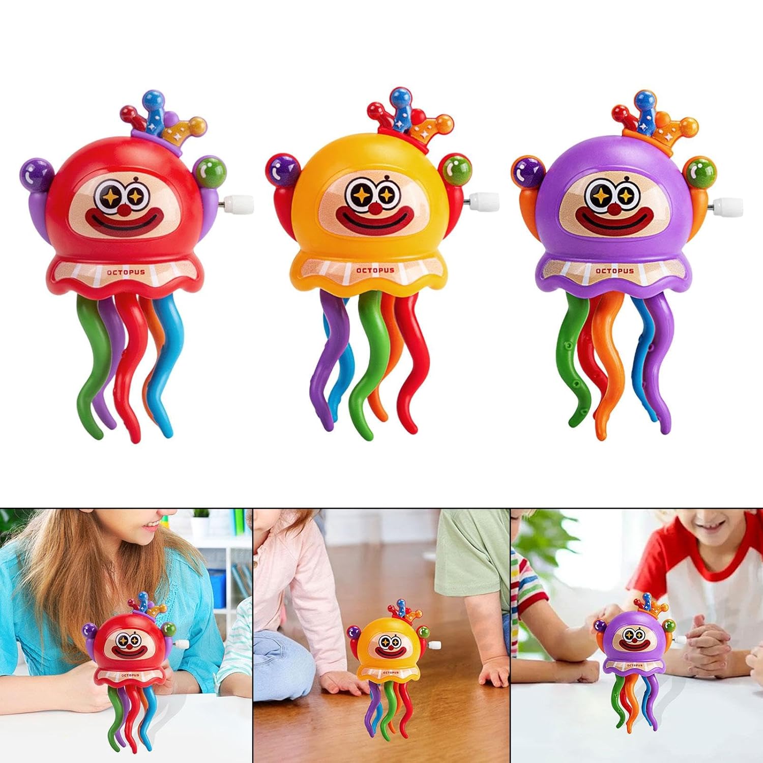 20565 Jelly Fish Wind up Toy Cartoon Keychain Clockwork Octopus Figure Party Favors for Children Gifts Red|Other Educational Toys {Random Design