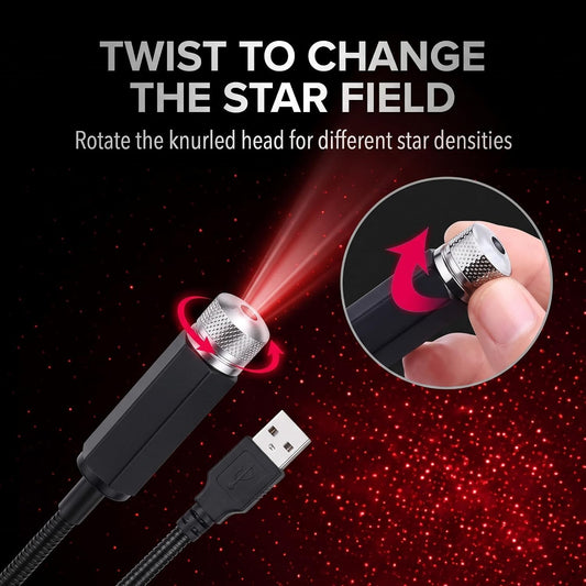21311 Mini Led Projection Lamp Star Night, USB Car Roof Projector Night Light, Mini Led Projection Lamp Star Night(Red Light)