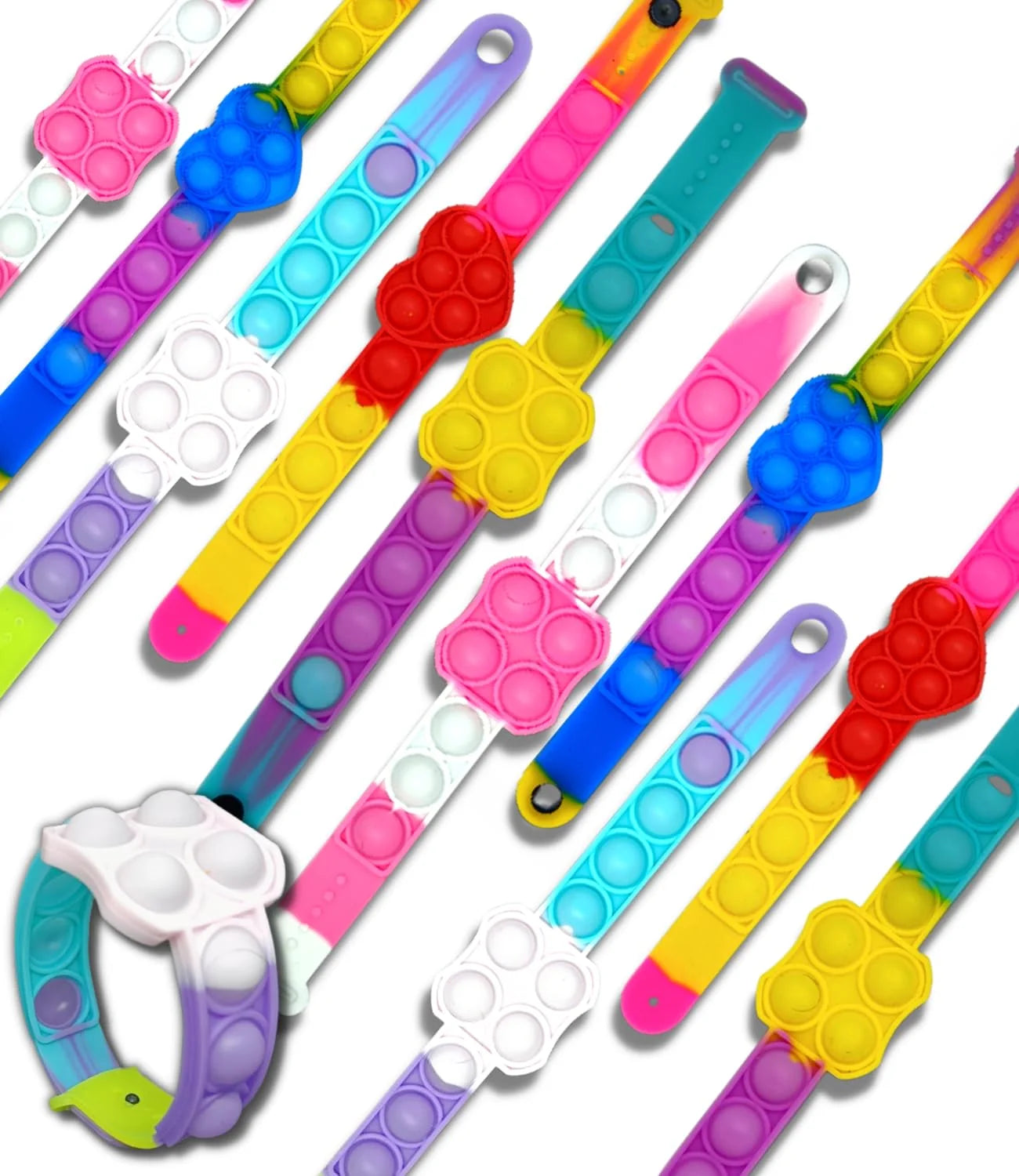 10807 Pop It Friendship Bands Wrist Bands Bracelets Rainbow Colour Random Design