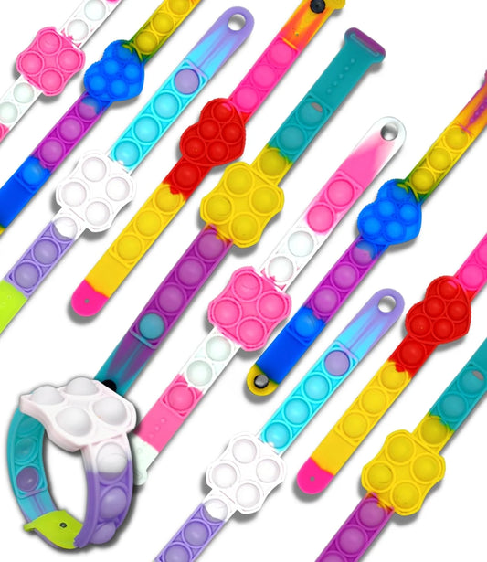 10807 Pop It Friendship Bands Wrist Bands Bracelets Rainbow Colour Random Design