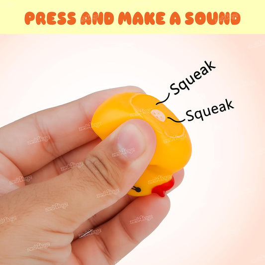 20687  4 Toyz Chu Chu Duck Bath Toy Set Duck Toy for Kids Floating Rubber Duck Family Safe & Fun Water Play Baby Toys for Kids Babies & Toddlers (Pack of 4)