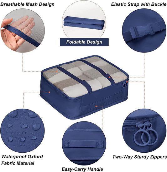 21029 (Set of 7) Packing Cubes for Travel Carry On Luggage, Lightweight Travel Storage Bags for Clothes, Large Luggage Organizers Packing Cubes Set for Travel Bag Suitcase
