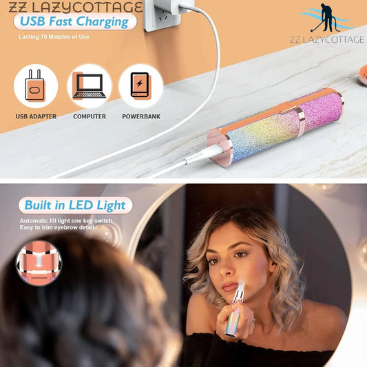 HX-203A Women Blawless Battery Powered Eyebrow And Uperlip Trimmer Shaver For Ladies.