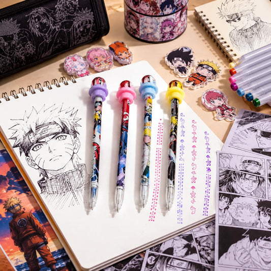 21230 [pack of 12] Roller Stamp Gel Pen for Kids, Creative Pattern Printing, DIY Journal and Scrapbook, School Stationery