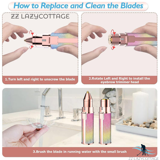 HX-203A Women Blawless Battery Powered Eyebrow And Uperlip Trimmer Shaver For Ladies.