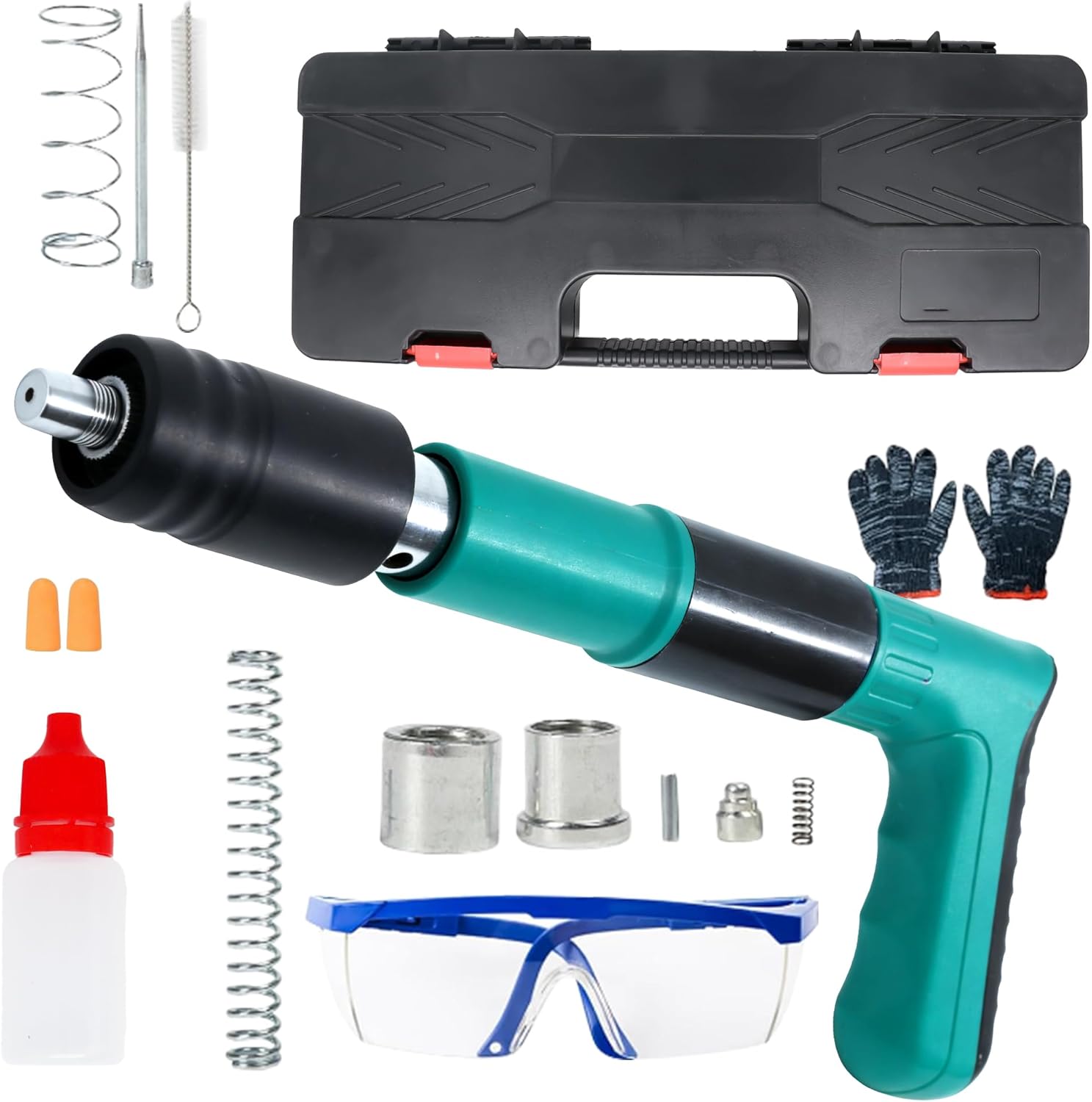 20794 Concrete Nail Gun Kit,5 Speed Adjustable Manual Nail Gun for Concrete, Nail Wall Shooting Machine Fastening Tool for Red Brick Walls, Concrete Walls, Household Decor