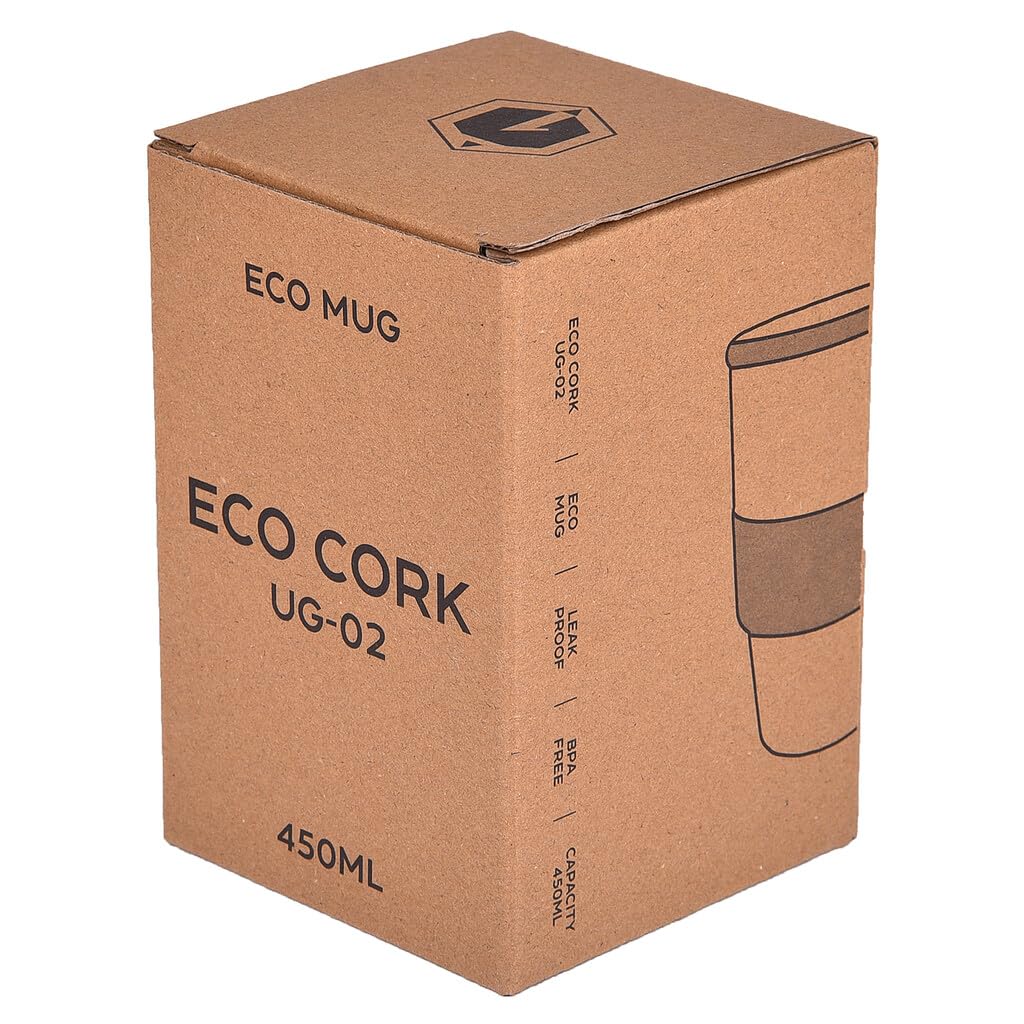 20868 Eco-Friendly Mug, Spill-Proof, Made of Wheat Fiber with Bamboo Lid for Coffee, Tea, Shakes and Cold Drinks (450 ML)