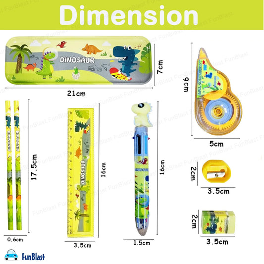 8462 Stationery Kit with Pencil Pen Eraser Sharpener and Pencil Box for Boys and Girls, Birthday Gift for Kids (Multicolor)