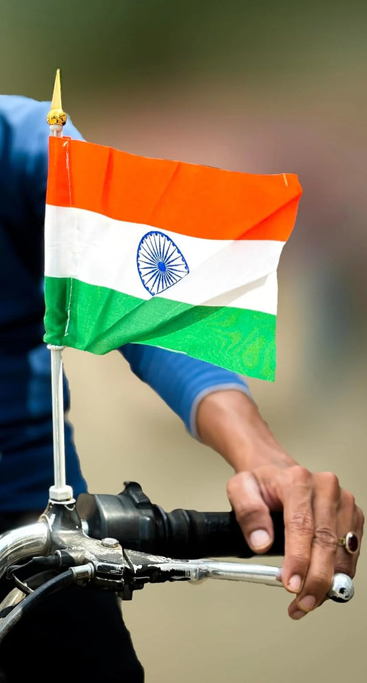 10228 Tricolor Roto Flag with Stand for Bikes set of 10 flag