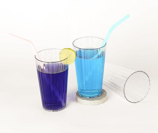 10334 Propel Line Design Plastic Water Glass Perfect for Home, Restaurants and Parties Set of 6 pcs