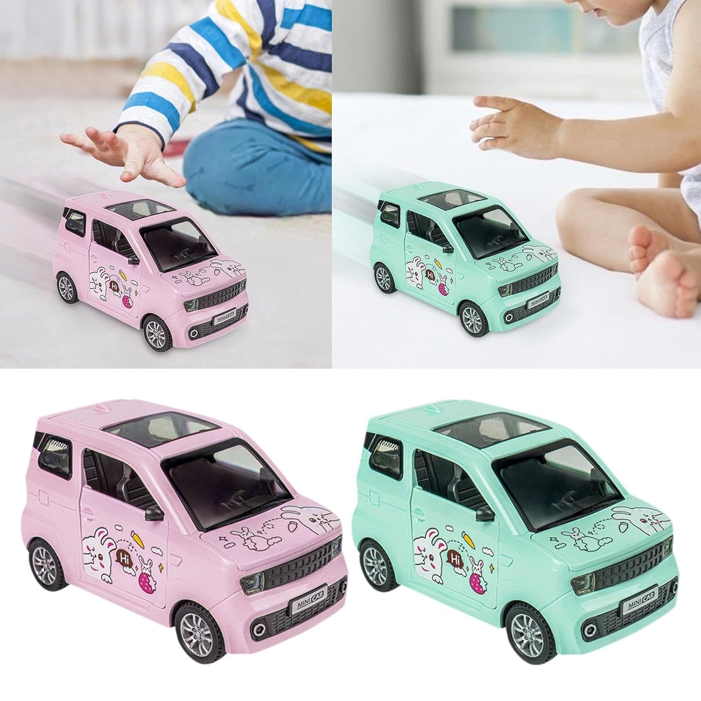 399-960 Plastic Pull Back Car For Kids, 12 Piece, Multicolour