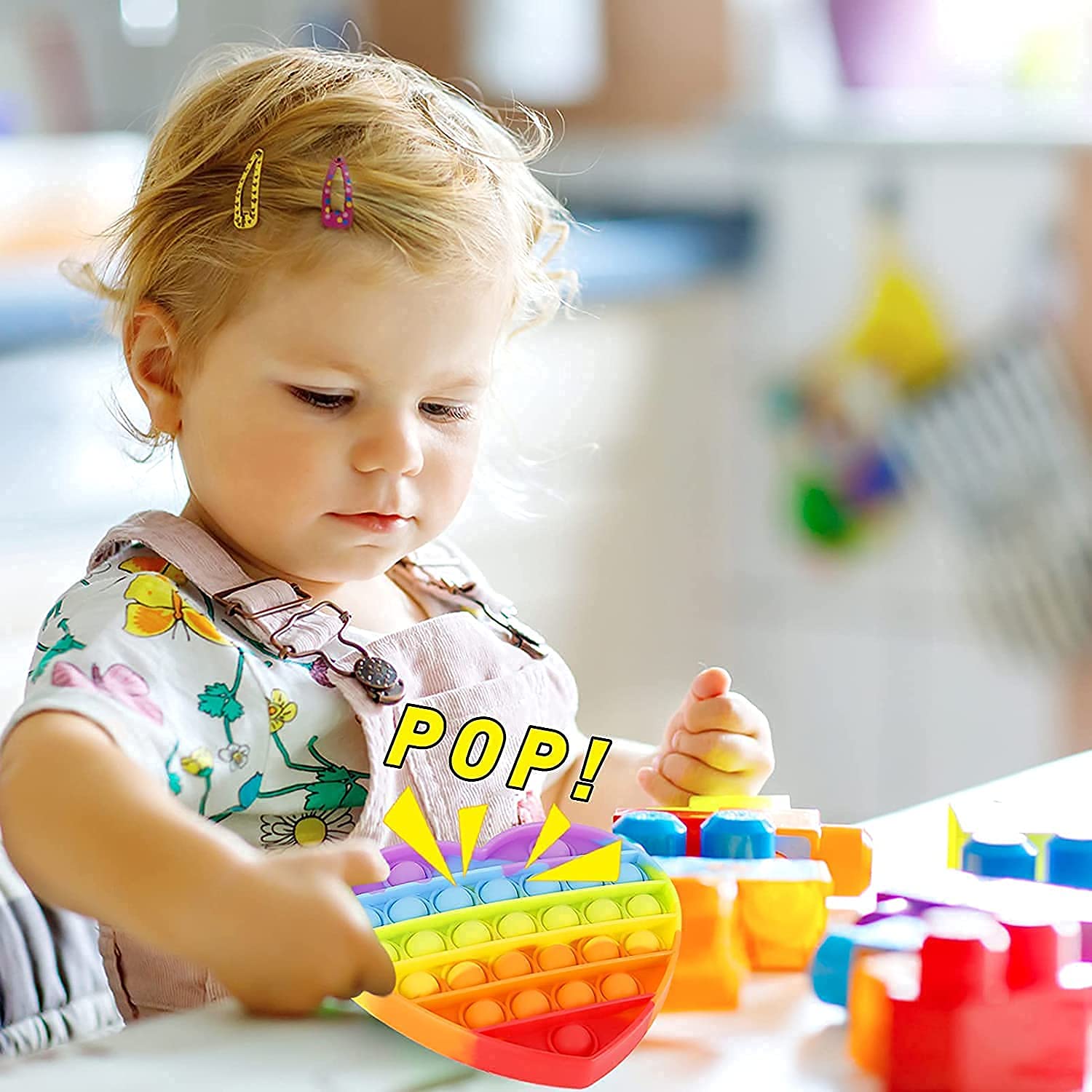 10361 (3 Pcs) Rainbow Pop IT Fidget Toys, Poppet Bubble Popping Sensory Toy for Kids Random Shap