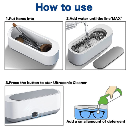 10517 Jewellery Cleaner Portable Professional Mini Household Ultrasonic Cleaning Machine For Jewellery, Eyeglasses, Watches